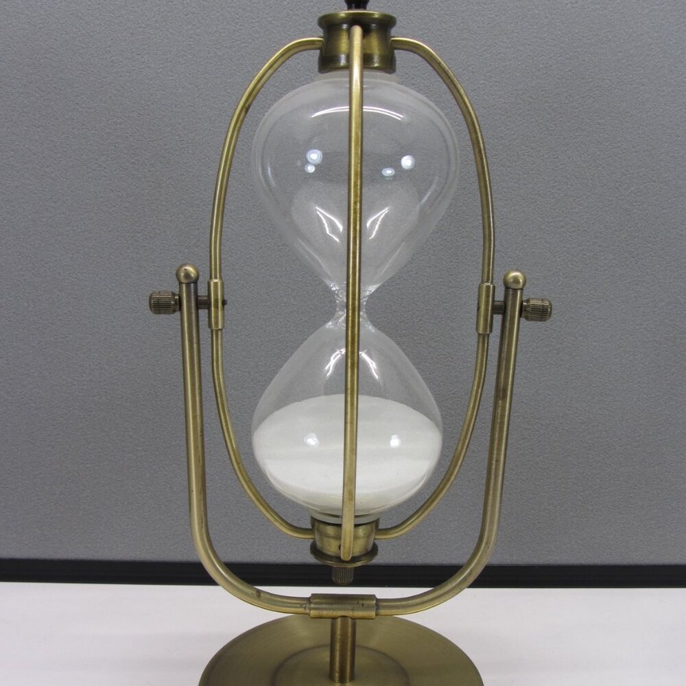 Pier 1 Imports 30 Min Brass Hourglass. Sand Timer Sand Clock Nautical Maritime.